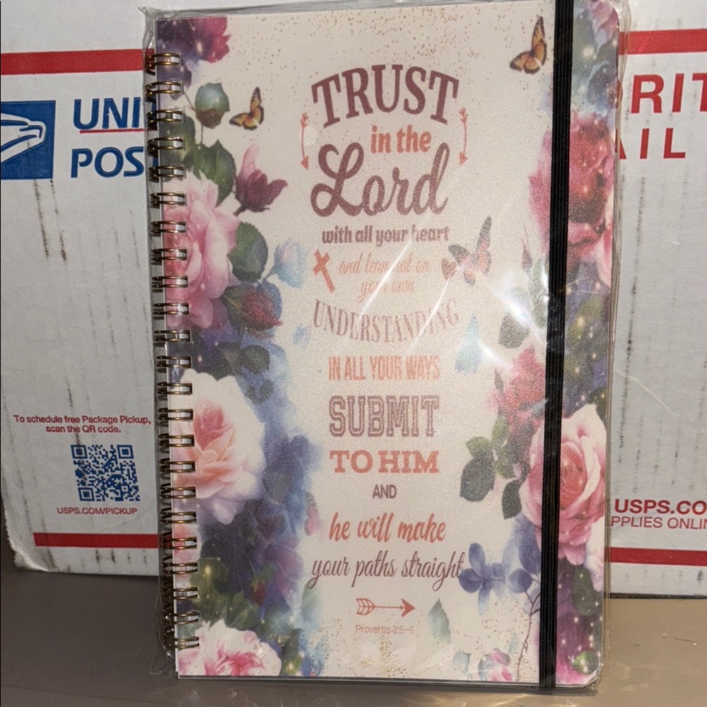 Floral Spiral Notebook with Inspirational Quote